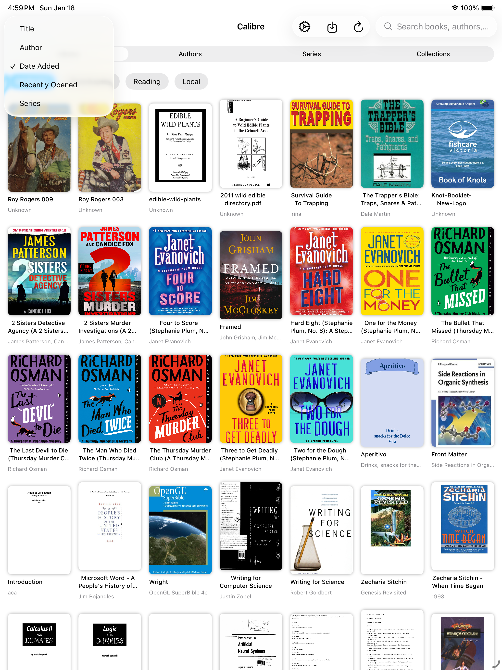 Sorting Options Screenshot